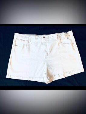 Terra & Sky white denim shorts size26W five pockets NWTG
